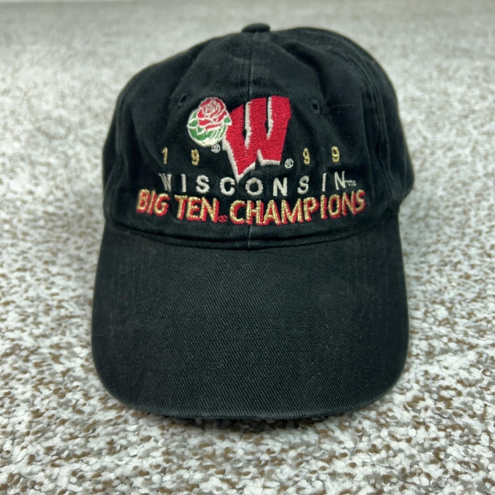 Vintage Wisconsin Badgers Hat Cap Strap Back One Size NCAA Football Big Ten 1999